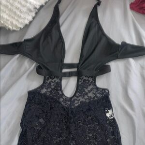 Black Lace Halter jumpsuit size M lace